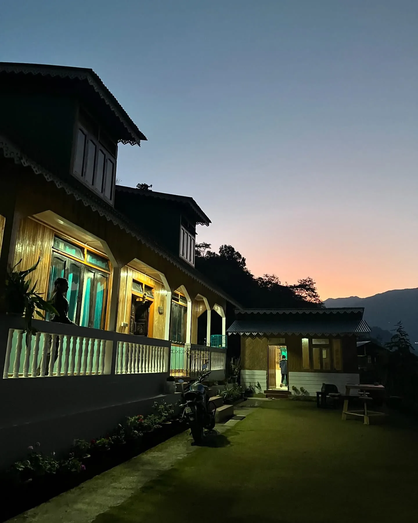 Farmhouse at dusk